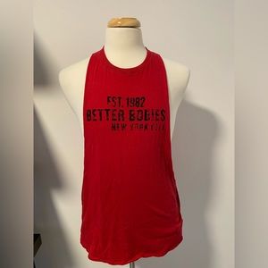 Better Bodies Mens New York Deep Cut Tank Top Red Size Medium Workout Gym